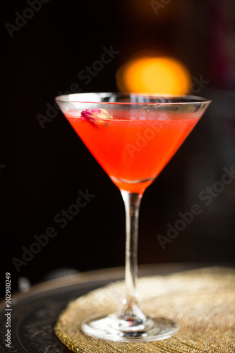 alcoholic cocktail in a martini glass