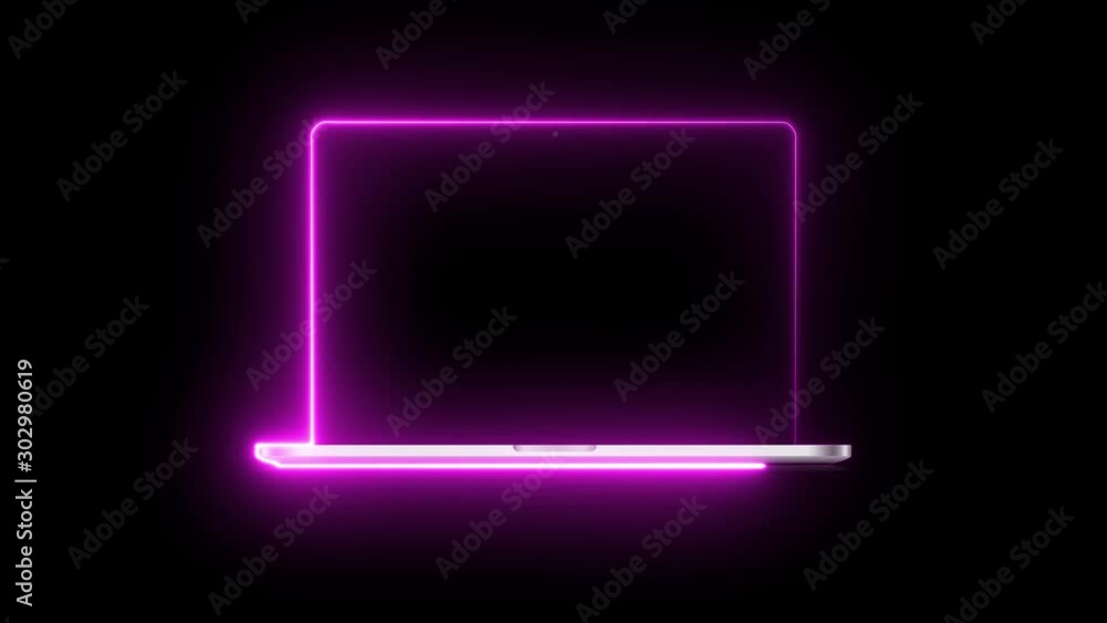 laptop screen digital effects laptop computer neon lights effect. laptop screen digital effects laptop computer neon lights effect.