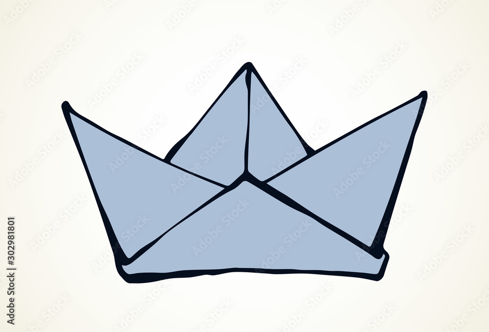 Toy paper boat. Vector drawing Toy paper boat. Vector drawing