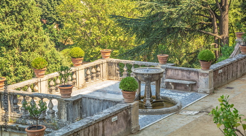 Ancient terrace in an old Italian park