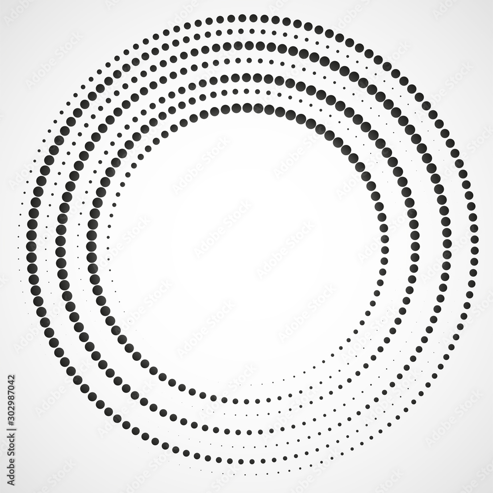 Halftone dotted background in circle form. Circle dots isolated on the white background Halftone dotted background in circle form. Circle dots isolated on the white background