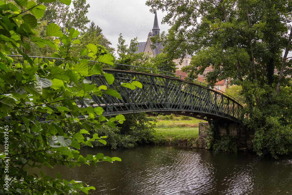 The beautiful village of Montresor bathed by the Indrois river, located in the Loire Valley. The beautiful village of Montresor bathed by the Indrois river, located in the Loire Valley.
