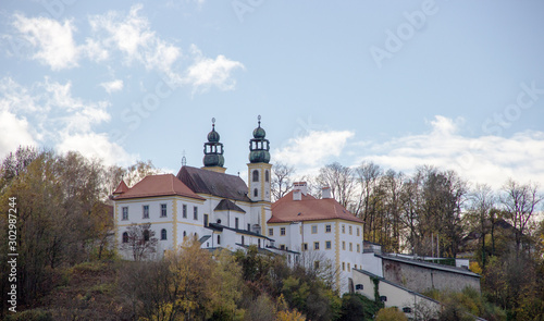View of the pilgrimage church in Passau, Pauline Monastery, Mariahilf Monastery