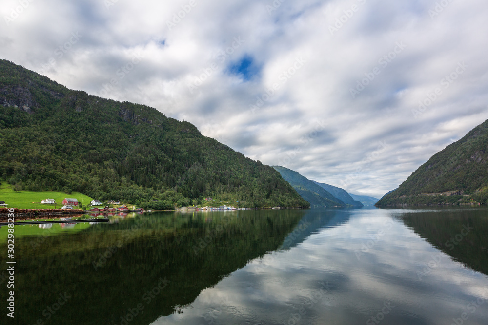 View to beatiful fjord in Norway