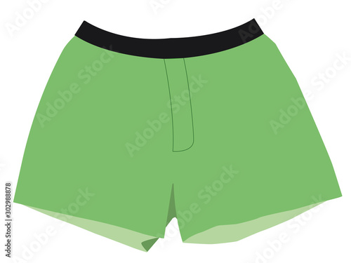 Boxer shorts green realistic vector illustration isolated