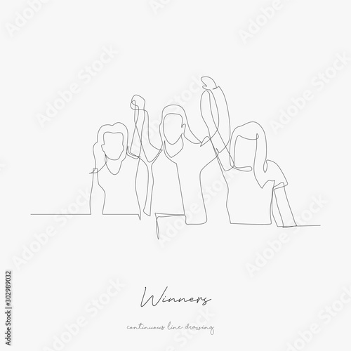 continuous line drawing. winners. simple vector illustration. winners concept hand drawing sketch line.