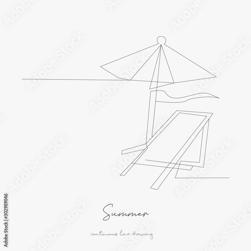 continuous line drawing. summer. simple vector illustration. summer concept hand drawing sketch line.