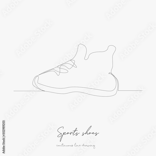 continuous line drawing. sports shoes. simple vector illustration. sports shoes concept hand drawing sketch line.