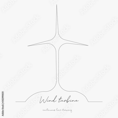 continuous line drawing. wind turbine. simple vector illustration. wind turbine concept hand drawing sketch line.