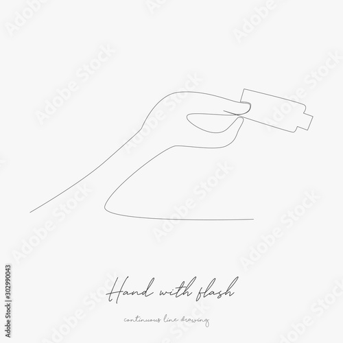 continuous line drawing. hand with flash card. simple vector illustration. hand with flash card concept hand drawing sketch line.