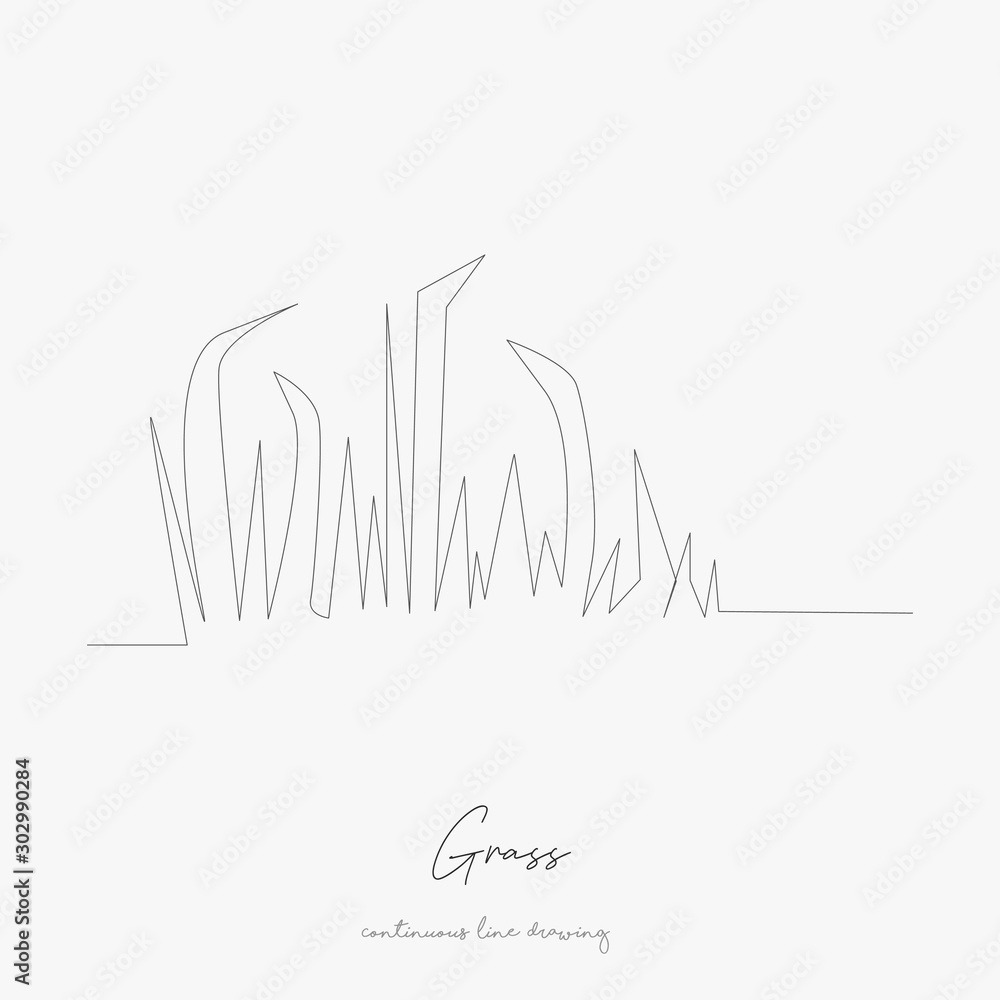 continuous line drawing. grass. simple vector illustration. grass concept hand drawing sketch line.