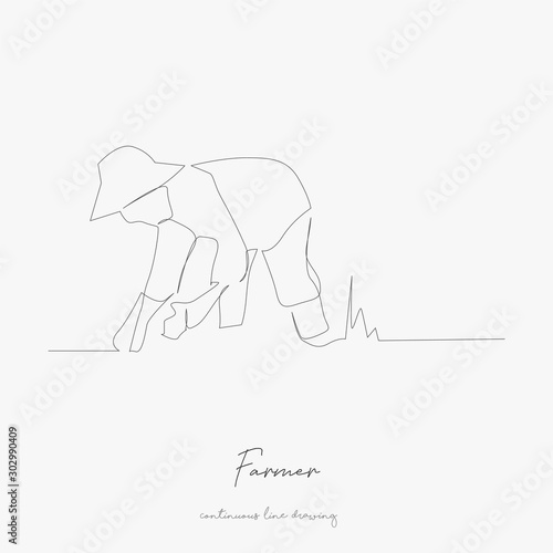 continuous line drawing. farmer. simple vector illustration. farmer concept hand drawing sketch line.