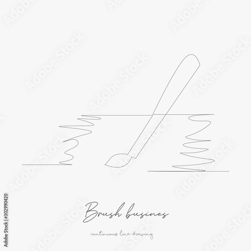 continuous line drawing. brush busines. simple vector illustration. brush busines concept hand drawing sketch line.