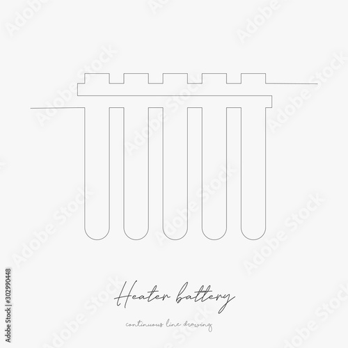 continuous line drawing. heater battery. simple vector illustration. heater battery concept hand drawing sketch line.