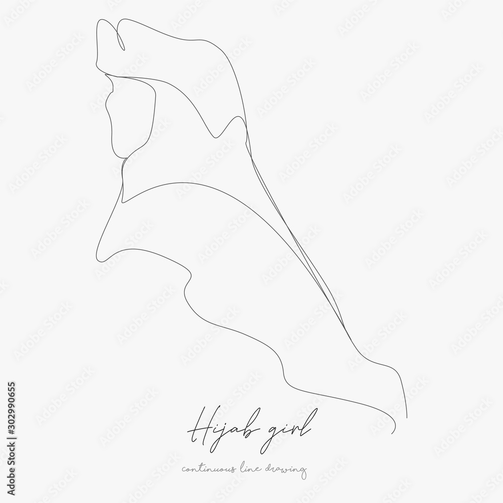 continuous line drawing. hijab girl. simple vector illustration. hijab girl concept hand drawing sketch line. continuous line drawing. hijab girl. simple vector illustration. hijab girl concept hand drawing sketch line.