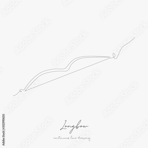 continuous line drawing. longbow. simple vector illustration. longbow concept hand drawing sketch line.