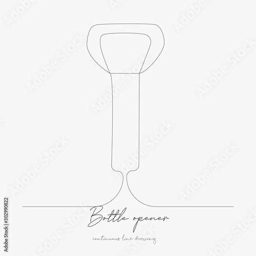 continuous line drawing. bottle opener. simple vector illustration. bottle opener concept hand drawing sketch line.