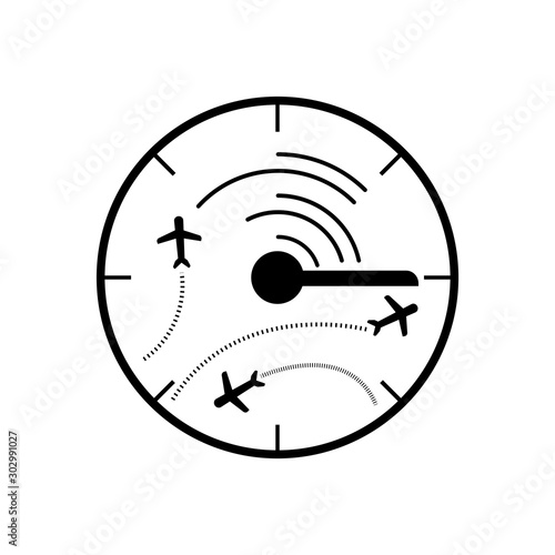 Radar aircraft sign. Sign at the airport