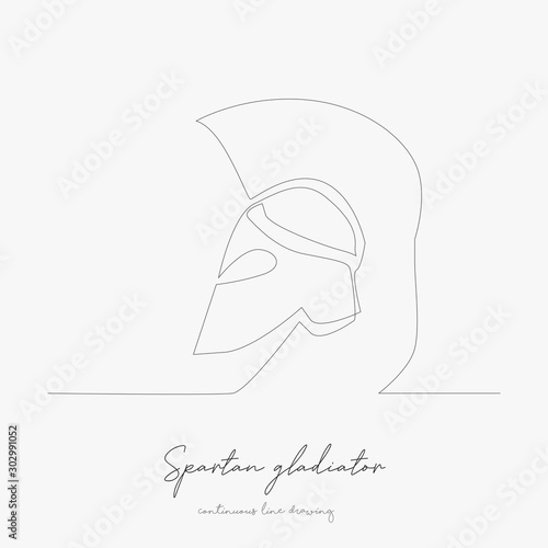 continuous line drawing. spartan gladiator. simple vector illustration. spartan gladiator concept hand drawing sketch line.