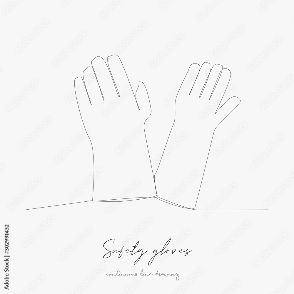 continuous line drawing. safety gloves. simple vector illustration. safety gloves concept hand drawing sketch line. continuous line drawing. safety gloves. simple vector illustration. safety gloves concept hand drawing sketch line.