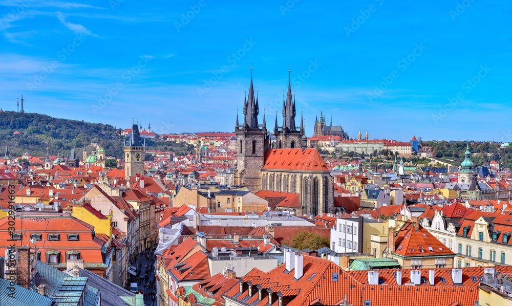 Obraz premium View of colorful old town in Prague.