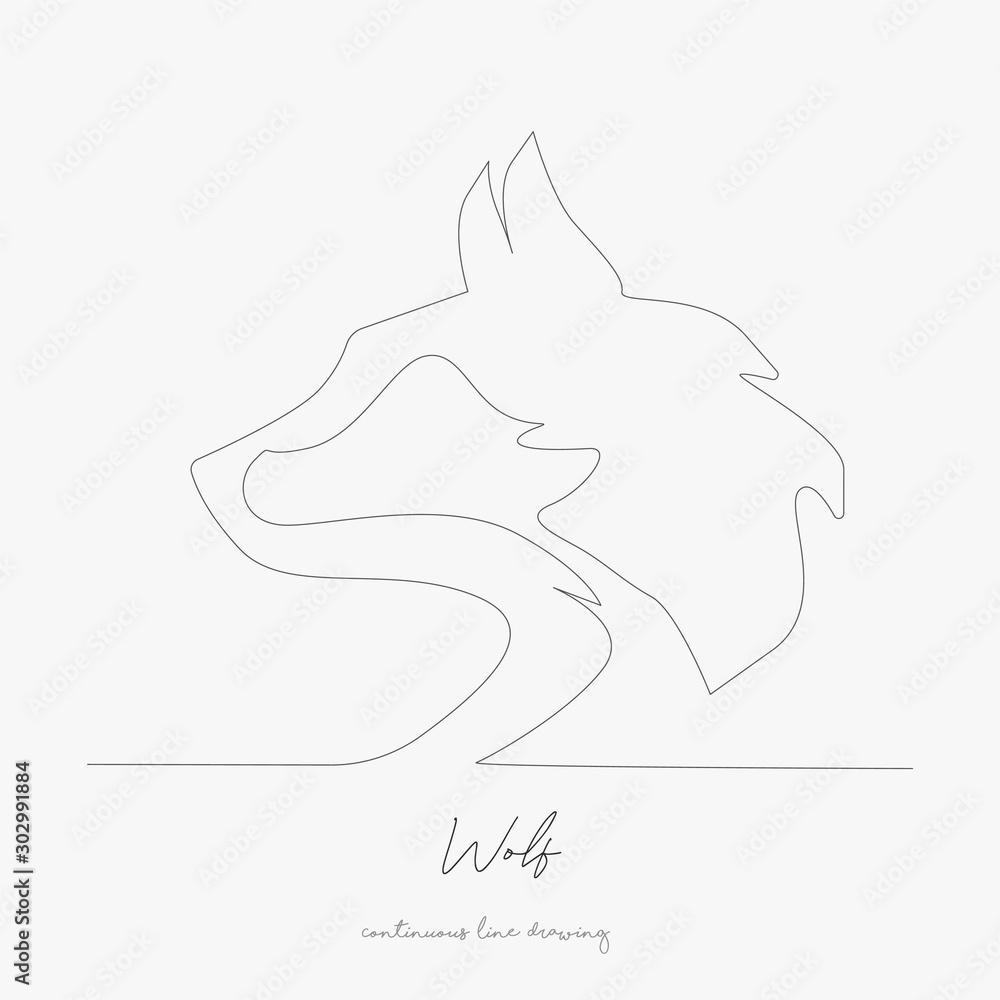 continuous line drawing. wolf. simple vector illustration. wolf concept hand drawing sketch line.