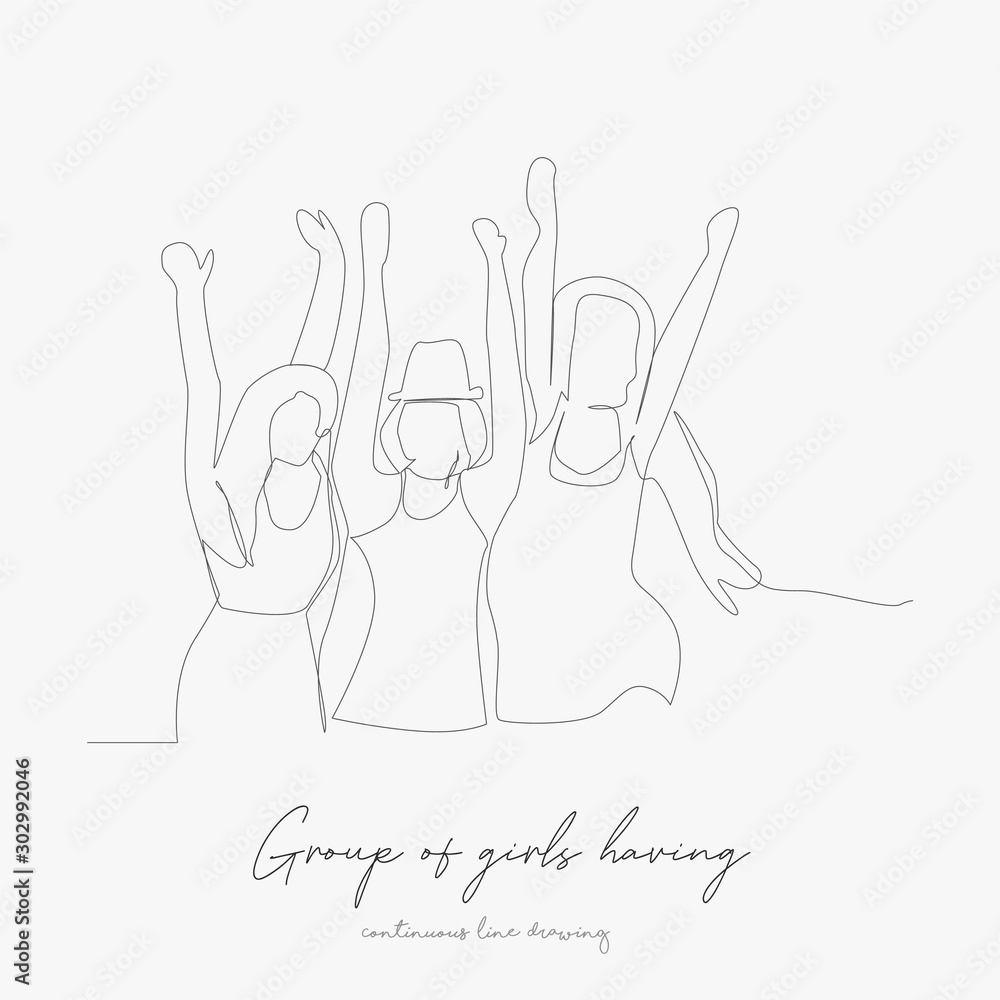 continuous line drawing. group of girls having fun. simple vector illustration. group of girls having fun concept hand drawing sketch line. continuous line drawing. group of girls having fun. simple vector illustration. group of girls having fun concept hand drawing sketch line.