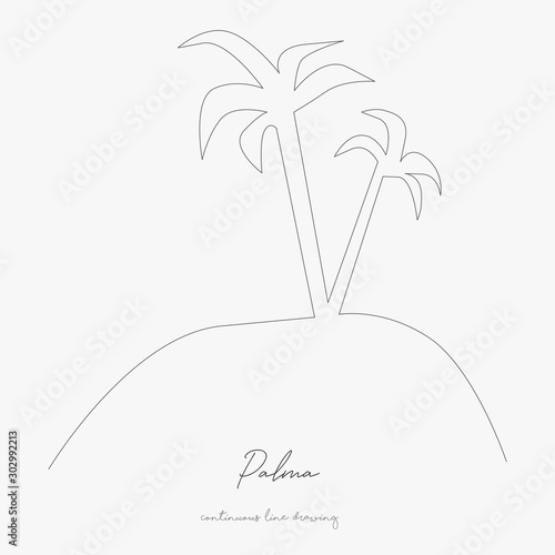 continuous line drawing. palma. simple vector illustration. palma concept hand drawing sketch line.