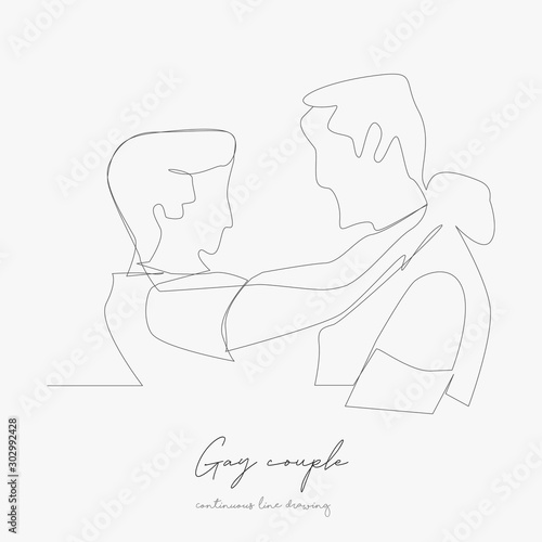 continuous line drawing. gay couple. simple vector illustration. gay couple concept hand drawing sketch line.