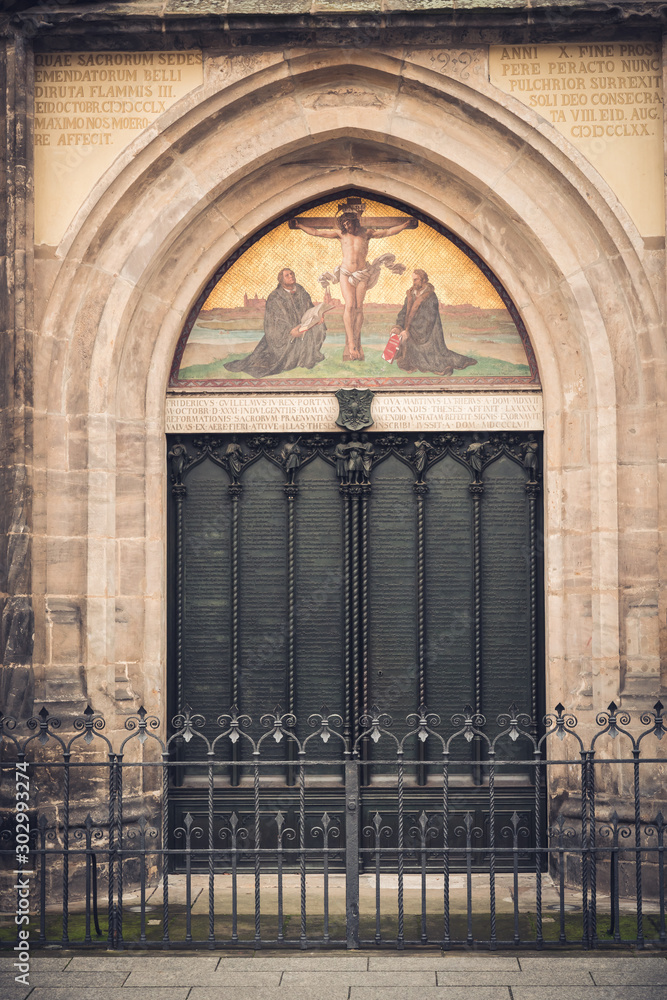 Thesentür an der Schlosskirche  in Lutherstadt Wittenberg