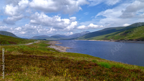 scottish mountain landscape with lake