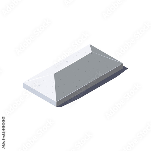 Concrete slab icon in flat style, vector