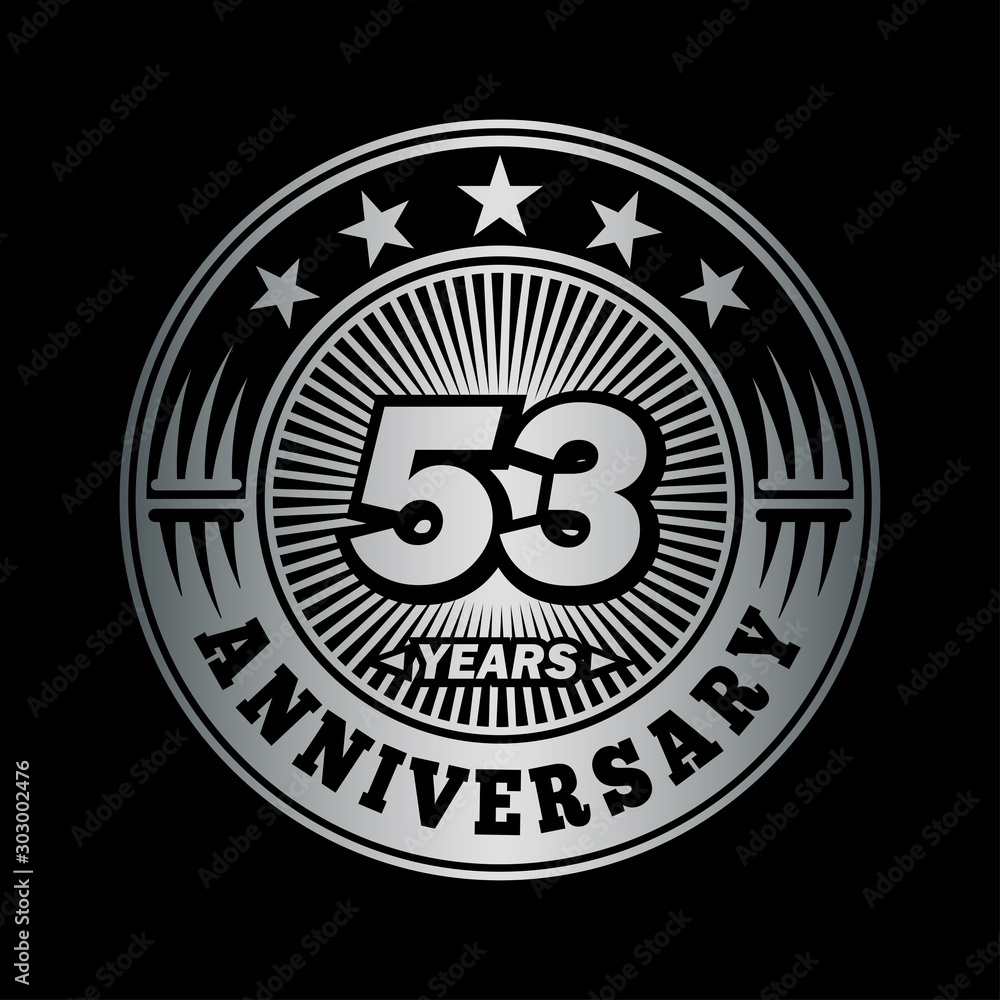 53 years anniversary celebration logo design. Vector and illustration.