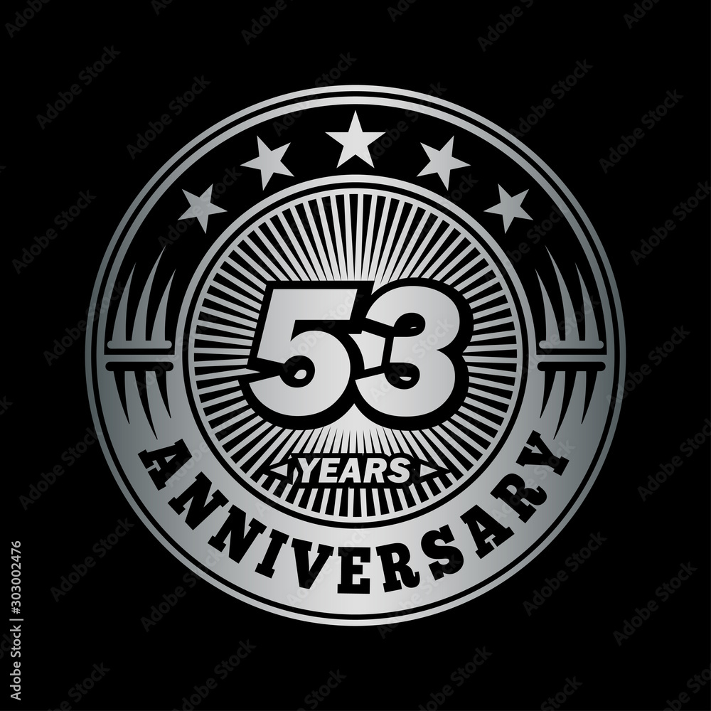 53 years anniversary celebration logo design. Vector and illustration. 53 years anniversary celebration logo design. Vector and illustration.