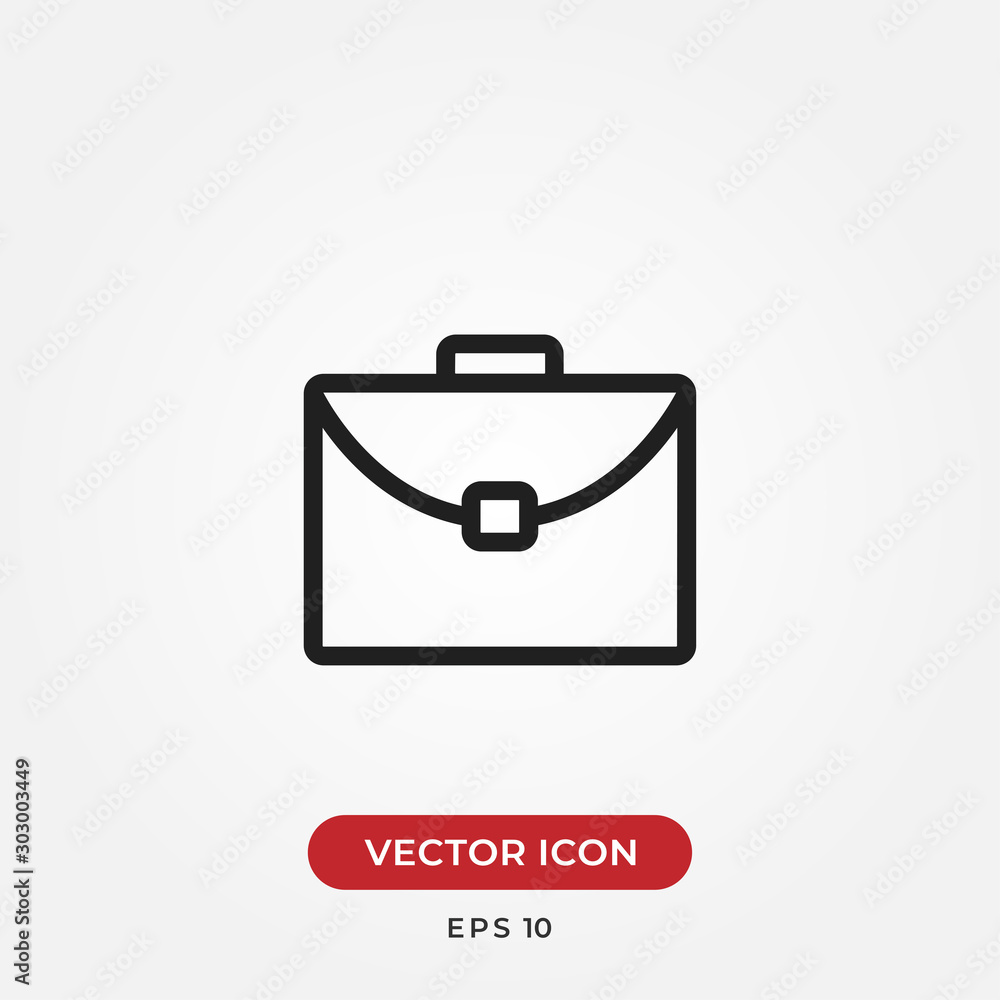 Briefcase vector icon in modern design style for web site and mobile app
