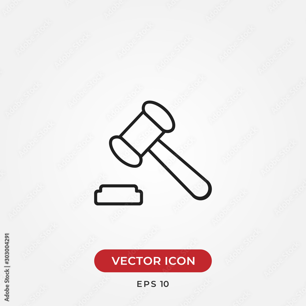 Judge gavel, auction hammer vector icon in modern design style for web site and mobile app Judge gavel, auction hammer vector icon in modern design style for web site and mobile app