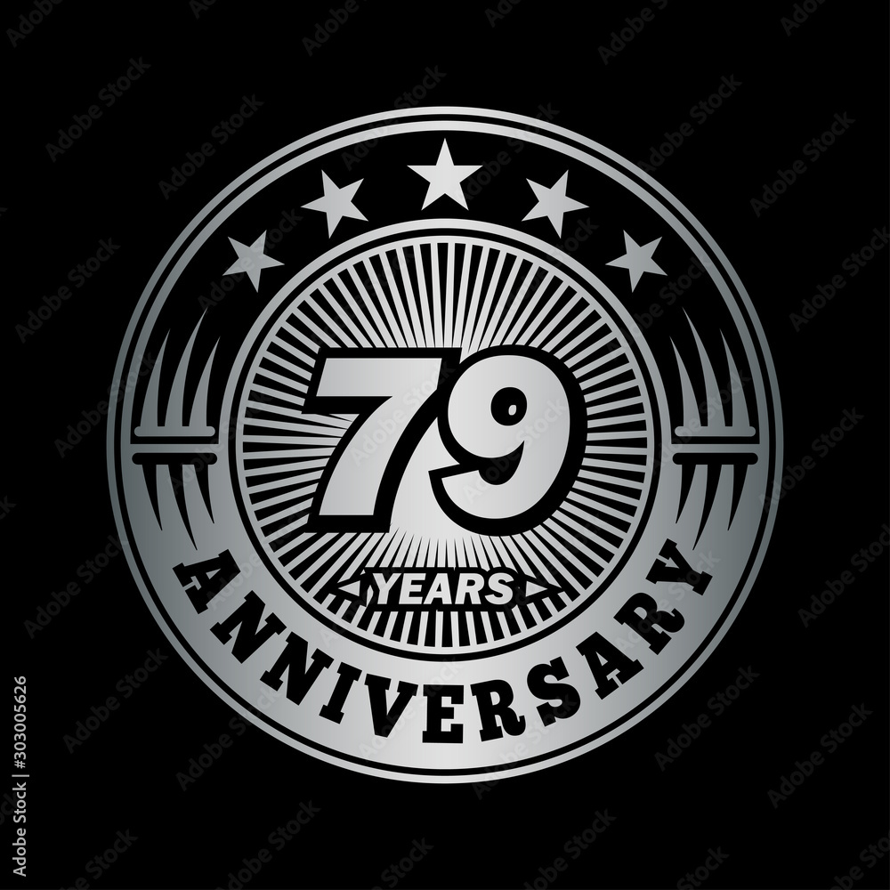 79 years anniversary celebration logo design. Vector and illustration.