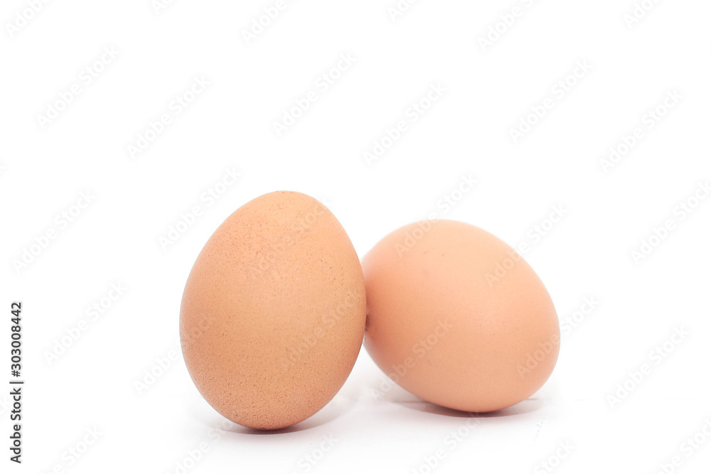 close-up two egg on white background close-up two egg on white background