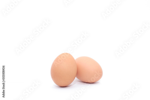 close-up two egg on white background