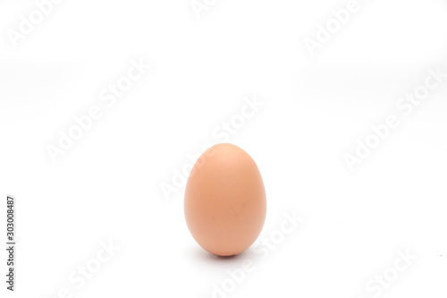close-up one egg on white background