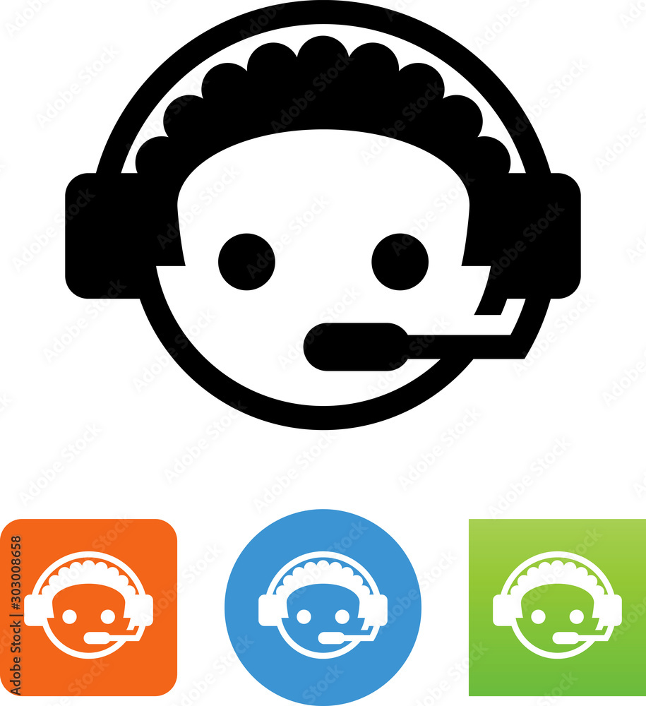 Assistance Call Center Service Rep Man Icon Assistance Call Center Service Rep Man Icon