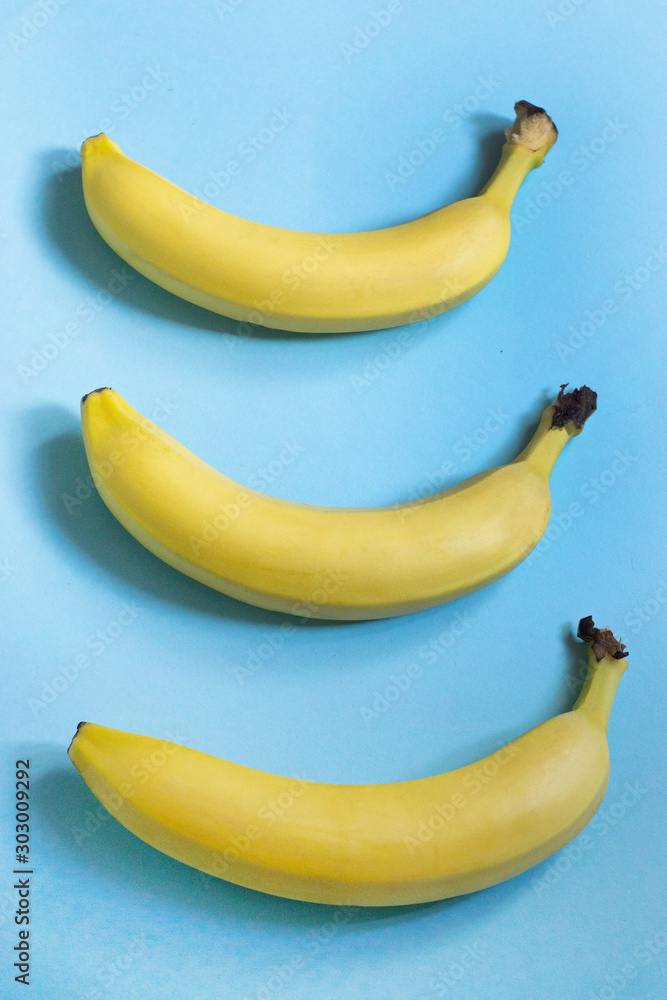 Banana isolated on blue background