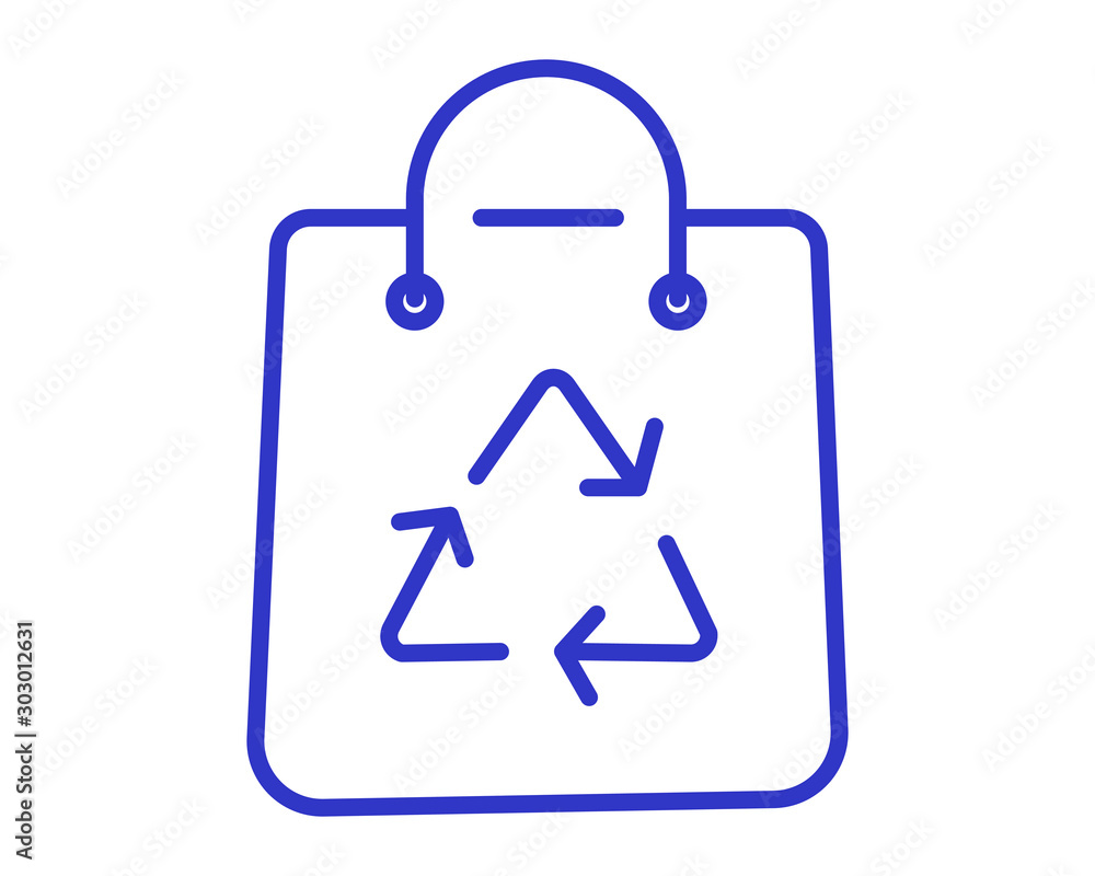 recycle on bag icon, bag outline vector design. recycle on bag icon, bag outline vector design.