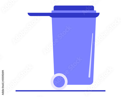 blue trash can icon or symbol, trash can design for logo.