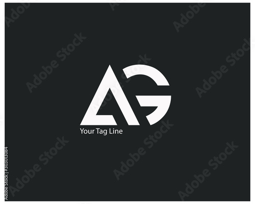 AG logo design, Letter AG geometric logo design. photo