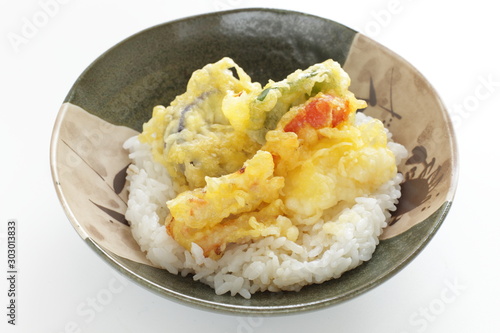Japanese food, asparagus and assorted vegetable Tempura