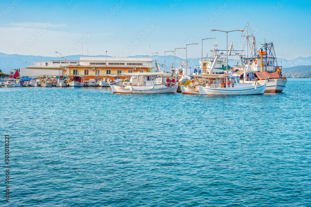 Morning view at Fisherman Jetty. Aquaculture industry has growth to contributes the economy of Greece.