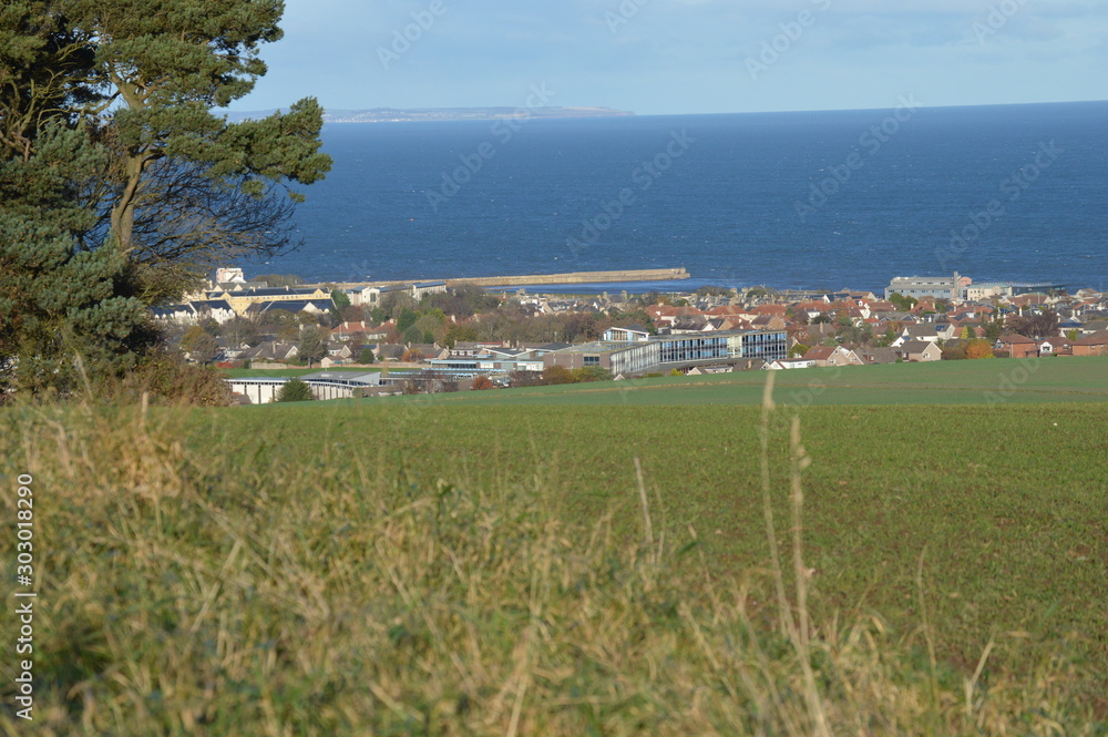 Views over St Andrews town, and Bay, from Pipeland Hill,