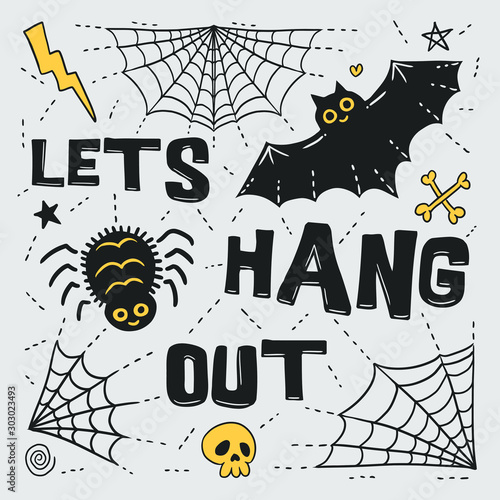 halloween party theme illustration graphic design