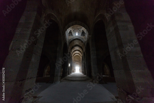 Arches and columns in Sultanhani caravansary on Silk Road. photo